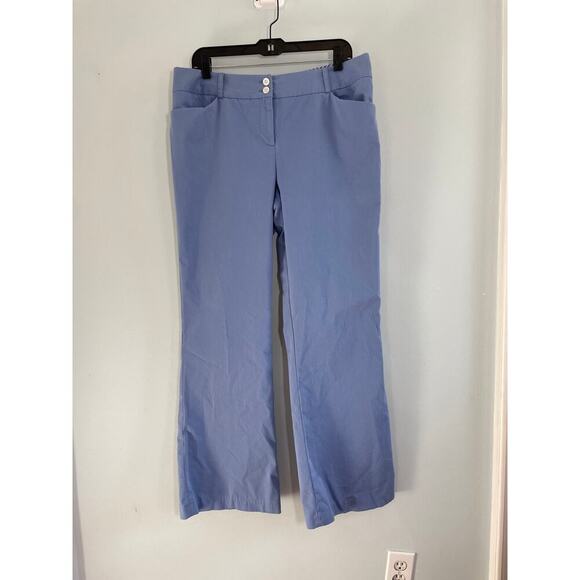J. McLaughlin Women’s sz 14 blue trousers wide leg, pockets - Picture 1 of 6